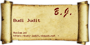 Budi Judit névjegykártya